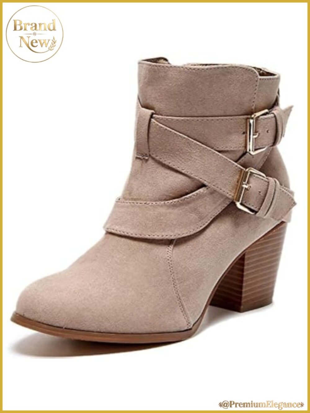 Women's Extra Wide Width Ankle Boots Memory Foam Block Heel Side Zip Bootie